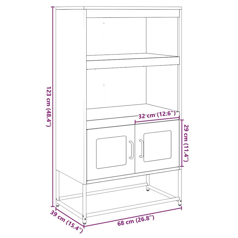 Casa si Gradina - Mobilier - Comode si corpuri - Corpuri bucatarie - Dulap inalt, alb, 68x39x123 cm, otel - Infinity.ro