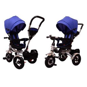 Tricicleta pentru copii 6 luni+, Lux Trike cu scaun pivotant la 360 grade, albastru