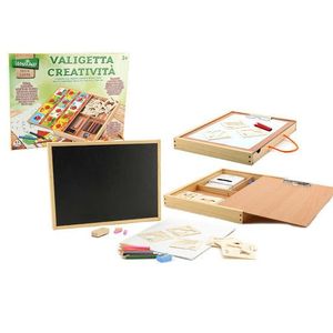 Set de desen cu tablita si accesorii, Globo Legnoland pentru copii de 3 ani+