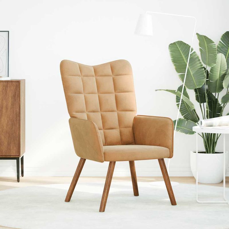 Casa si Gradina - Mobilier - Scaune si fotolii - Fotolii - Fotoliu de relaxare, maro, catifea - Infinity.ro