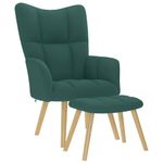 Casa si Gradina - Mobilier - Scaune si fotolii - Fotolii - Fotoliu de relaxare cu taburet, verde inchis, textil - Infinity.ro
