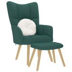 Casa si Gradina - Mobilier - Scaune si fotolii - Fotolii - Fotoliu de relaxare cu taburet, verde inchis, textil - Infinity.ro