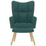 Casa si Gradina - Mobilier - Scaune si fotolii - Fotolii - Fotoliu de relaxare cu taburet, verde inchis, textil - Infinity.ro