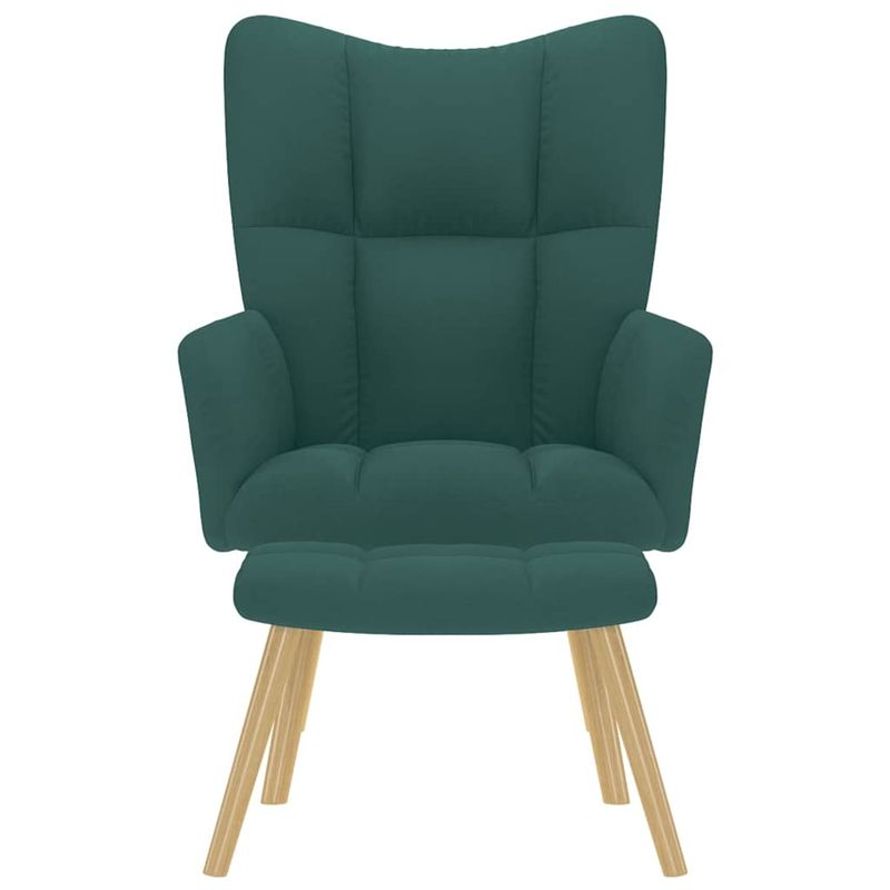 Casa si Gradina - Mobilier - Scaune si fotolii - Fotolii - Fotoliu de relaxare cu taburet, verde inchis, textil - Infinity.ro
