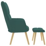 Casa si Gradina - Mobilier - Scaune si fotolii - Fotolii - Fotoliu de relaxare cu taburet, verde inchis, textil - Infinity.ro