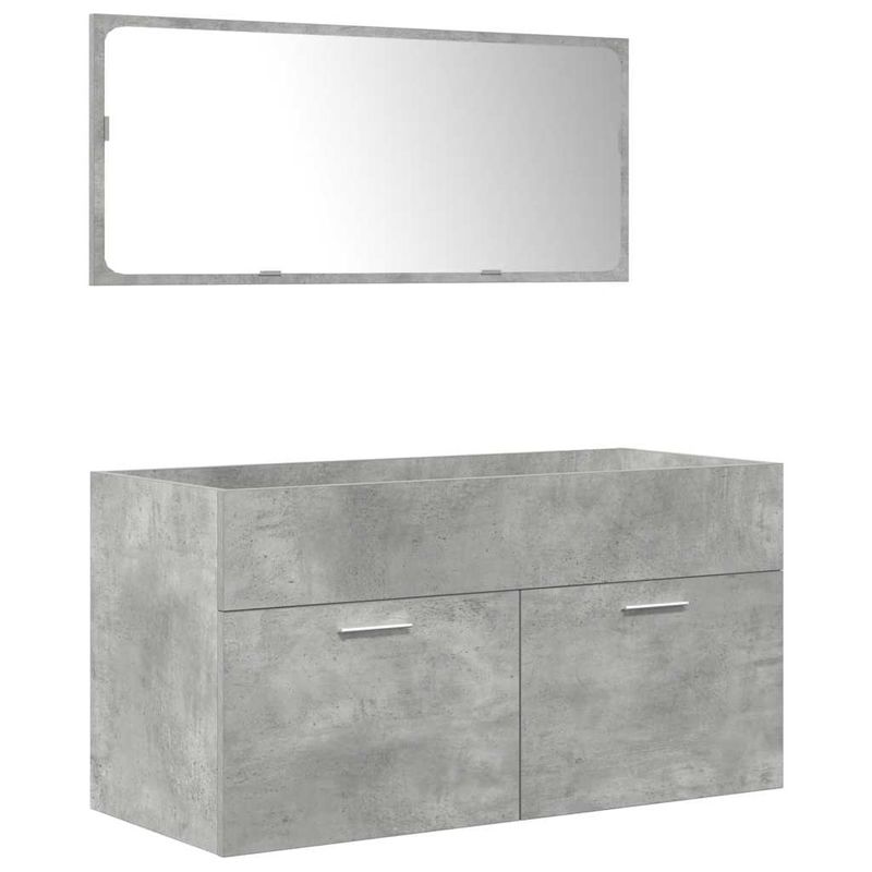 Casa si Gradina - Mobilier - Seturi de mobilier - Seturi baie - Set mobilier de baie, 3 piese, gri beton, lemn compozit - Infinity.ro