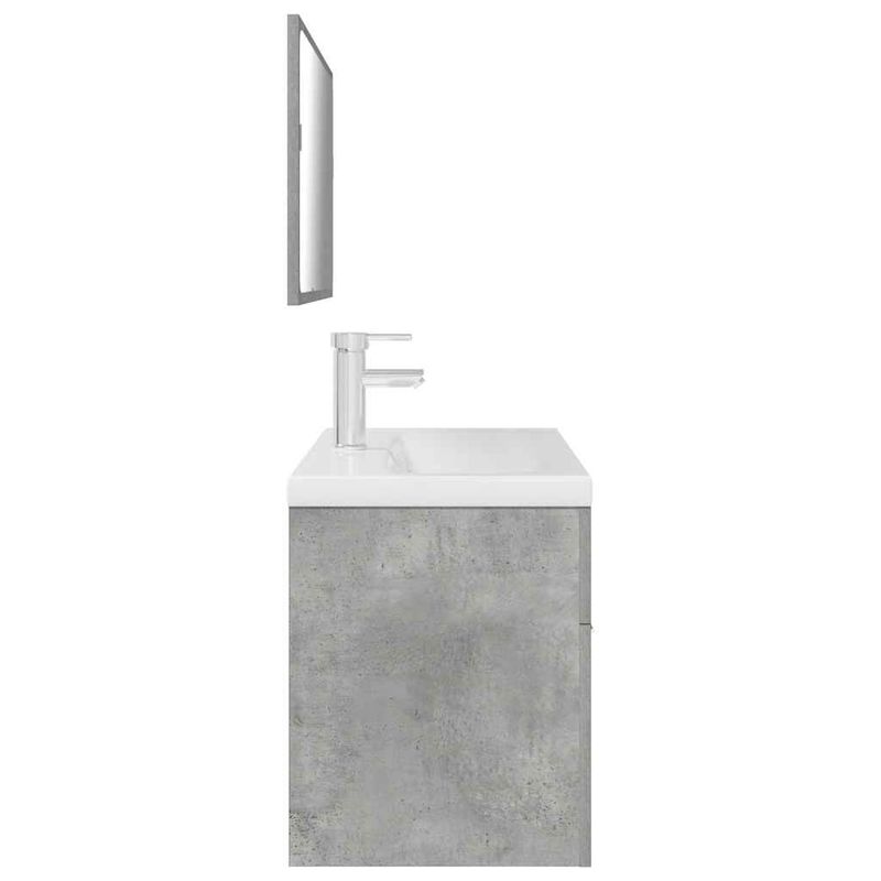 Casa si Gradina - Mobilier - Seturi de mobilier - Seturi baie - Set mobilier de baie, 3 piese, gri beton, lemn compozit - Infinity.ro