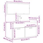 Casa si Gradina - Mobilier - Seturi de mobilier - Seturi baie - Set mobilier de baie, 3 piese, gri beton, lemn compozit - Infinity.ro