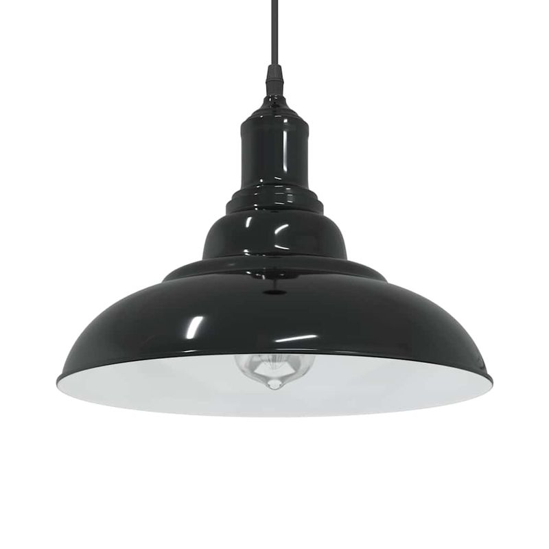 Casa si Gradina - Corpuri si surse de iluminat - Veioze si lampi - Lampi de veghe - Lampa suspendata reglabila pe inaltime E27 negru lucios metal - Infinity.ro