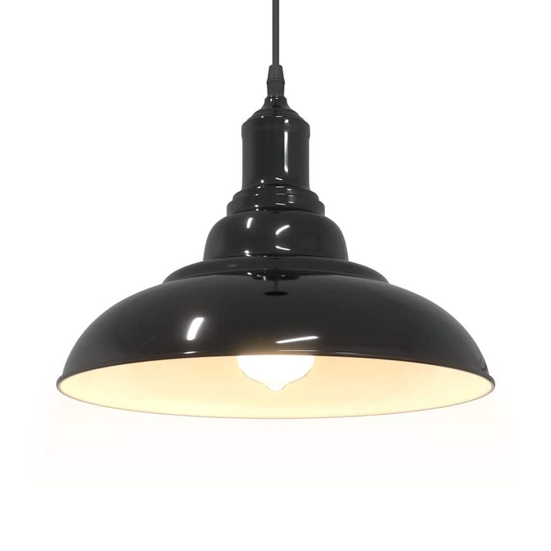 Casa si Gradina - Corpuri si surse de iluminat - Veioze si lampi - Lampi de veghe - Lampa suspendata reglabila pe inaltime E27 negru lucios metal - Infinity.ro