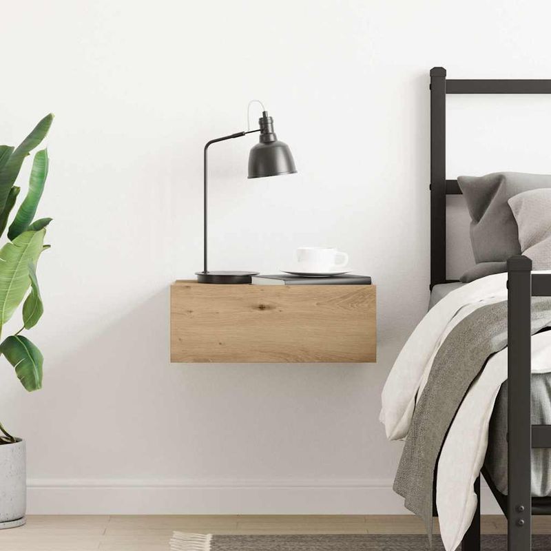 Casa si Gradina - Mobilier - Comode si corpuri - Noptiere - Noptiera plutitoare Stejar Artisan 40x32x15 cm Lemn prelucrat - Infinity.ro