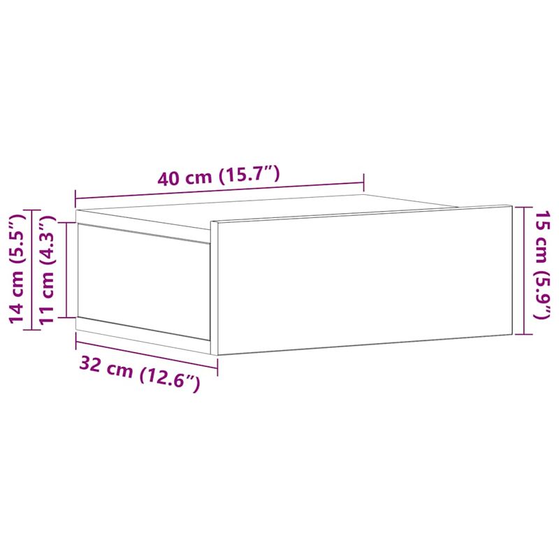 Casa si Gradina - Mobilier - Comode si corpuri - Noptiere - Noptiera plutitoare Stejar Artisan 40x32x15 cm Lemn prelucrat - Infinity.ro