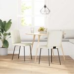Casa si Gradina - Mobilier - Scaune si fotolii - Scaune - Scaune de bucatarie, 2 buc., crem, catifea - Infinity.ro