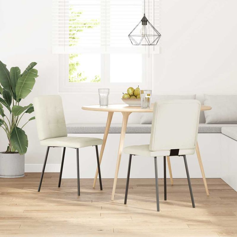 Casa si Gradina - Mobilier - Scaune si fotolii - Scaune - Scaune de bucatarie, 2 buc., crem, catifea - Infinity.ro