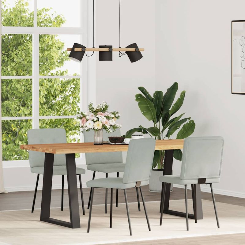 Casa si Gradina - Mobilier - Scaune si fotolii - Scaune - Scaune de bucatarie, 4 buc., gri deschis, catifea - Infinity.ro