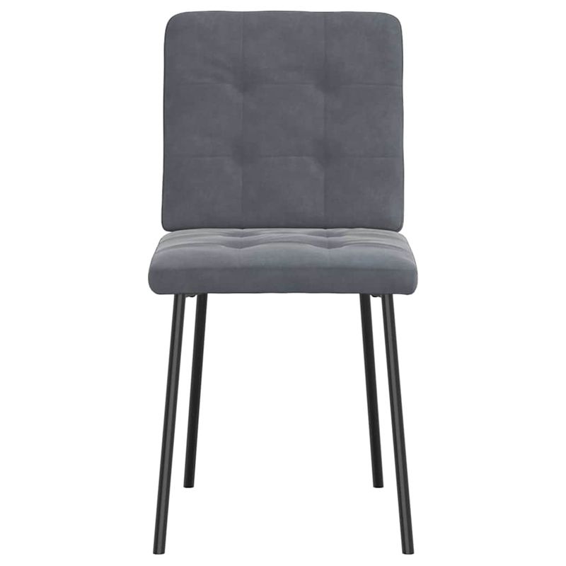 Casa si Gradina - Mobilier - Scaune si fotolii - Scaune - Scaune de bucatarie, 2 buc., gri inchis, catifea - Infinity.ro
