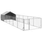 Petshop - Accesorii petshop - Culcusuri si custi - Custi interior si exterior - Canisa de exterior cu alergare 8x2x1,5 m otel galvanizat - Infinity.ro