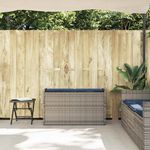 Casa si Gradina - Gradina si terasa - Mobilier exterior - Bancute de gradina - Banca de depozitare in aer liber cu perna gri 100 cm polirattan, gri și bleumarin - Infinity.ro