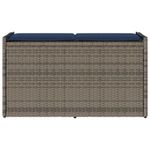 Casa si Gradina - Gradina si terasa - Mobilier exterior - Bancute de gradina - Banca de depozitare in aer liber cu perna gri 100 cm polirattan, gri și bleumarin - Infinity.ro