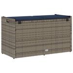 Casa si Gradina - Gradina si terasa - Mobilier exterior - Bancute de gradina - Banca de depozitare in aer liber cu perna gri 100 cm polirattan, gri și bleumarin - Infinity.ro