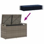 Casa si Gradina - Gradina si terasa - Mobilier exterior - Bancute de gradina - Banca de depozitare in aer liber cu perna gri 100 cm polirattan, gri și bleumarin - Infinity.ro