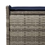 Casa si Gradina - Gradina si terasa - Mobilier exterior - Bancute de gradina - Banca de depozitare in aer liber cu perna gri 100 cm polirattan, gri și bleumarin - Infinity.ro