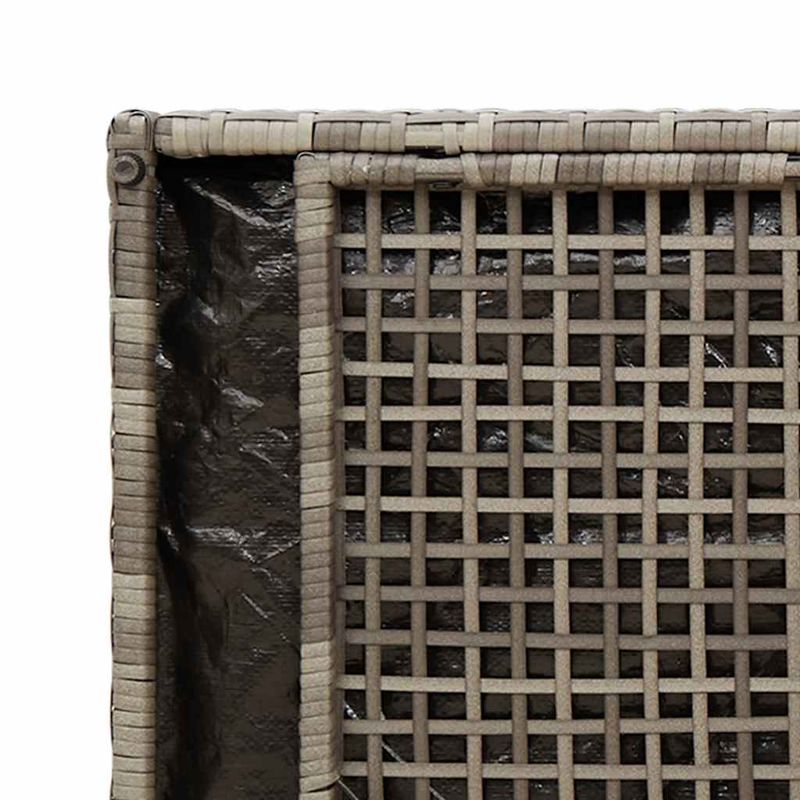 Casa si Gradina - Gradina si terasa - Mobilier exterior - Bancute de gradina - Banca de depozitare in aer liber cu perna gri 100 cm polirattan, gri și bleumarin - Infinity.ro