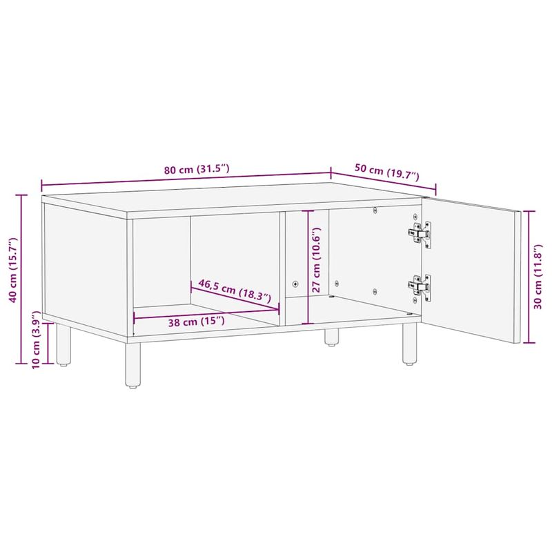 Casa si Gradina - Mobilier - Mese si birouri - Masute de cafea - Masuta cafea maro 80x50x40 cm lemn masiv de mango - Infinity.ro