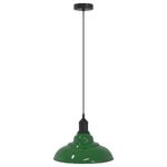 Casa si Gradina - Corpuri si surse de iluminat - Veioze si lampi - Lampi de veghe - Lampa suspendata reglabila pe inaltime E27 verde lucios metal - Infinity.ro