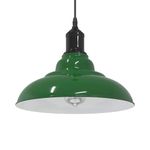 Casa si Gradina - Corpuri si surse de iluminat - Veioze si lampi - Lampi de veghe - Lampa suspendata reglabila pe inaltime E27 verde lucios metal - Infinity.ro