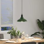 Casa si Gradina - Corpuri si surse de iluminat - Veioze si lampi - Lampi de veghe - Lampa suspendata reglabila pe inaltime E27 verde lucios metal - Infinity.ro