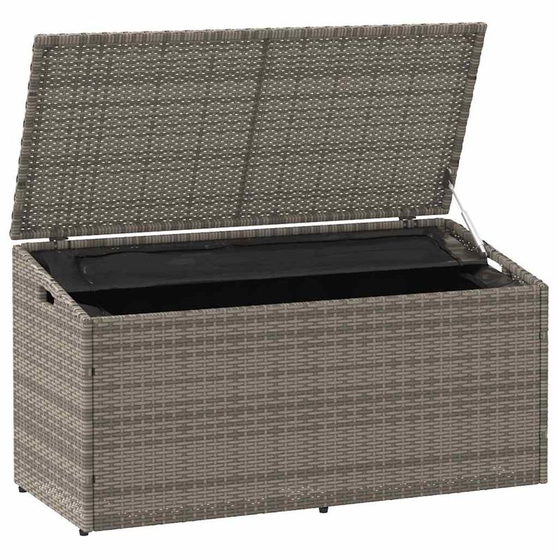 Casa si Gradina - Gradina si terasa - Mobilier exterior - Dulapuri si lazi depozitare exterior - Cutie de depozitare de gradina gri 110x50x58 cm polirattan - Infinity.ro