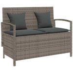 Casa si Gradina - Gradina si terasa - Mobilier exterior - Bancute de gradina - Banca de depozitare de gradina cu perna din polirattan gri, gri și gri închis - Infinity.ro