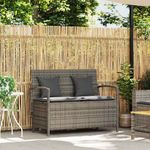 Casa si Gradina - Gradina si terasa - Mobilier exterior - Bancute de gradina - Banca de depozitare de gradina cu perna din polirattan gri, gri și gri închis - Infinity.ro