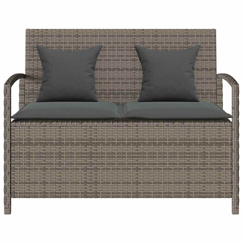 Casa si Gradina - Gradina si terasa - Mobilier exterior - Bancute de gradina - Banca de depozitare de gradina cu perna din polirattan gri, gri și gri închis - Infinity.ro