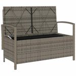 Casa si Gradina - Gradina si terasa - Mobilier exterior - Bancute de gradina - Banca de depozitare de gradina cu perna din polirattan gri, gri și gri închis - Infinity.ro