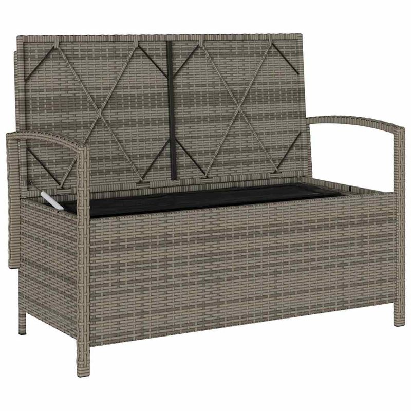 Casa si Gradina - Gradina si terasa - Mobilier exterior - Bancute de gradina - Banca de depozitare de gradina cu perna din polirattan gri, gri și gri închis - Infinity.ro