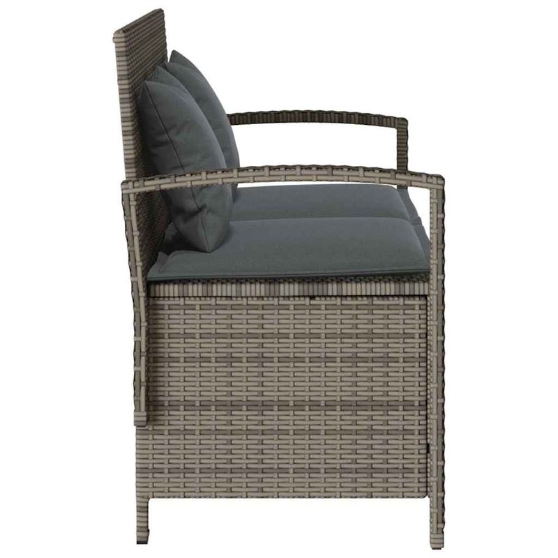 Casa si Gradina - Gradina si terasa - Mobilier exterior - Bancute de gradina - Banca de depozitare de gradina cu perna din polirattan gri, gri și gri închis - Infinity.ro