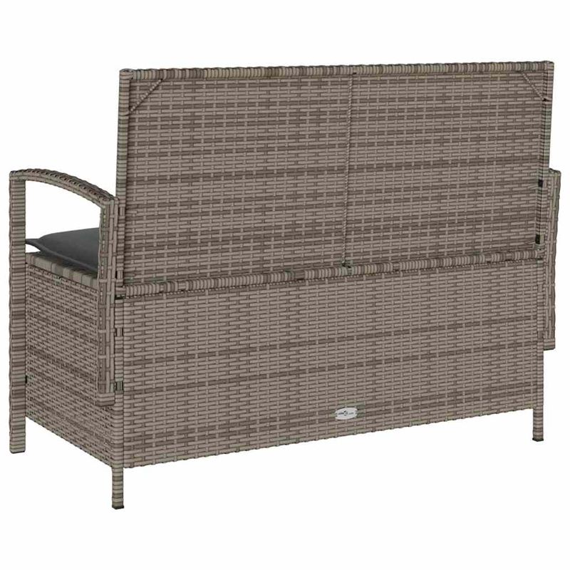 Casa si Gradina - Gradina si terasa - Mobilier exterior - Bancute de gradina - Banca de depozitare de gradina cu perna din polirattan gri, gri și gri închis - Infinity.ro