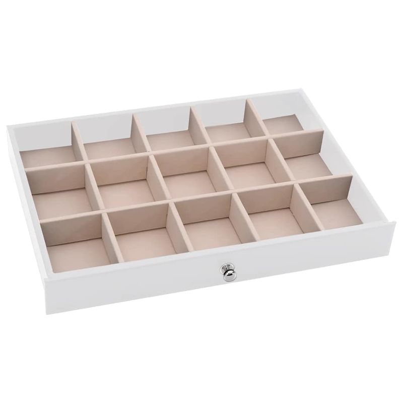 Fashion, accesorii si bijuterii - Femei - Bijuterii femei - Cutii bijuterii - Cutie de bijuterii 10 straturi cu suport pentru ceasuri alb - Infinity.ro