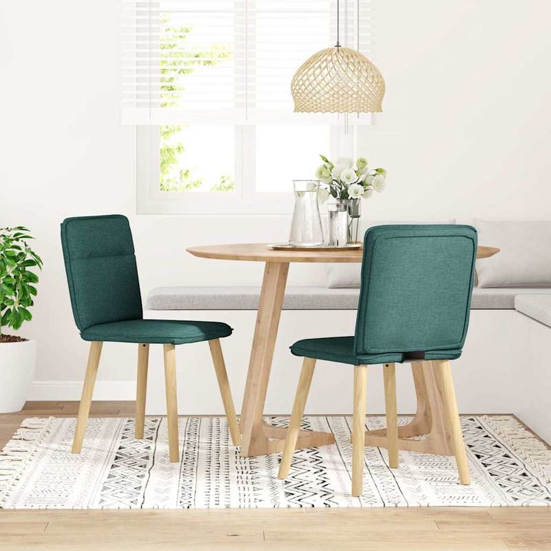 Casa si Gradina - Mobilier - Scaune si fotolii - Scaune - Scaune de bucatarie, 2 buc., verde inchis, material textil - Infinity.ro