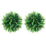 Casa si Gradina - Decoratiuni - Obiecte decorative - Plante artificiale - Mingi artificiale din lemn de cimis cu lumini LED 2 buc Verde - Infinity.ro