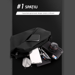 Sport si Outdoor - Echipament Sportiv - Accesorii echipament sportiv - Genti si borsete fitness - Borseta, geanta umar, 4 buzunare, 36 x 13 x 9 cm, unisex. neagra, Obralix® - Infinity.ro