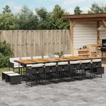 Casa si Gradina - Gradina si terasa - Mobilier exterior - Seturi mobila gradina - Set mobilier de gradina cu perne, 17 piese, negru, poliratan - Infinity.ro