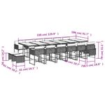 Casa si Gradina - Gradina si terasa - Mobilier exterior - Seturi mobila gradina - Set mobilier de gradina cu perne, 17 piese, negru, poliratan - Infinity.ro