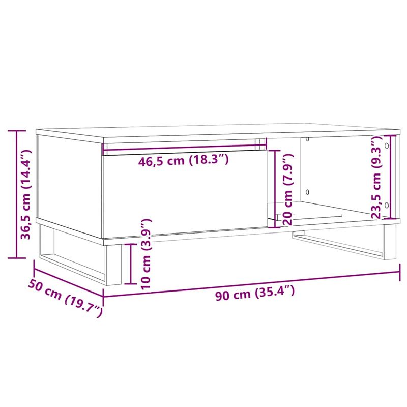 Casa si Gradina - Mobilier - Mese si birouri - Masute de cafea - Masuta de cafea, lemn vechi, 90x50x36,5 cm, lemn prelucrat - Infinity.ro