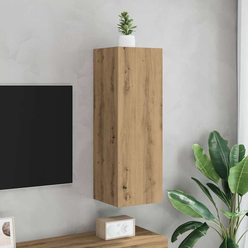 Casa si Gradina - Mobilier - Comode si corpuri - Comode - Dulap TV, stejar artizanal, 30,5x30x90 cm, lemn prelucrat - Infinity.ro