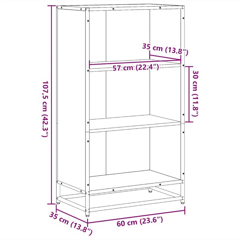 Casa si Gradina - Mobilier - Biblioteci si rafturi - Biblioteci - Biblioteca, stejar fumuriu, 60x35x107,5 cm, lemn prelucrat - Infinity.ro