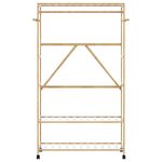 Casa si Gradina - Mobilier - Organizare si depozitare - Cuiere - Suport pentru haine cu rafturi si roti 110x40x180 cm bambus - Infinity.ro