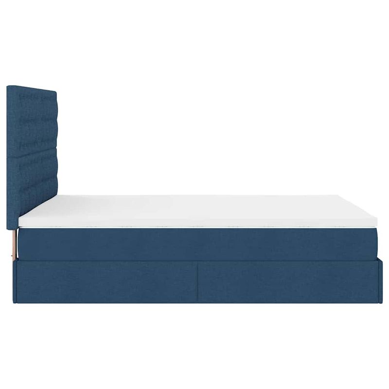 Casa si Gradina - Mobilier - Paturi si accesorii - Paturi - Cadru de pat otoman cu saltea tesatura albastra 140x190cm - Infinity.ro
